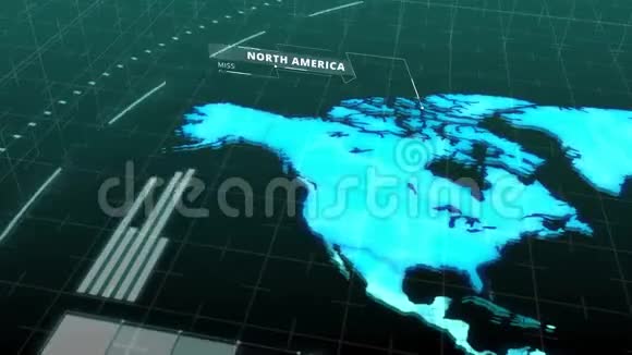 用数字计算机全息技术显示美洲主要大陆亚洲欧洲非洲澳大利亚视频的预览图