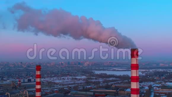 工业工厂的空气污染视频的预览图