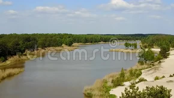蜿蜒的河流的阿里尔景色视频的预览图