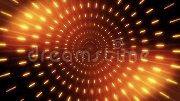 2D橙霓虹灯循环隧道背景视频的预览图
