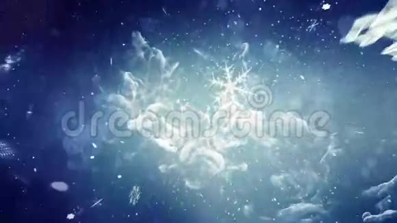 蓝色分形雪花视频的预览图