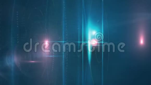 蓝灯动画和黑色背景下的计算机代码视频的预览图