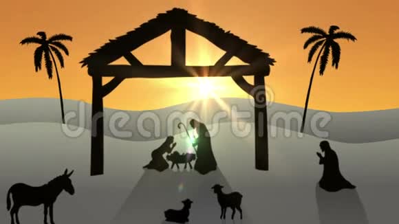 太阳升起的圣诞景象视频的预览图