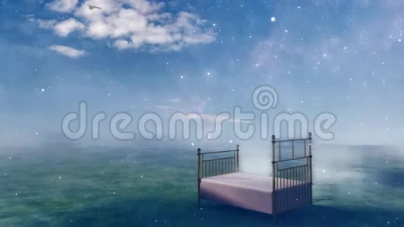 在幻想景观中的床视频的预览图