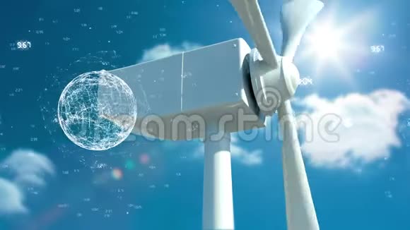 风力发电机和白球及网络连接视频的预览图