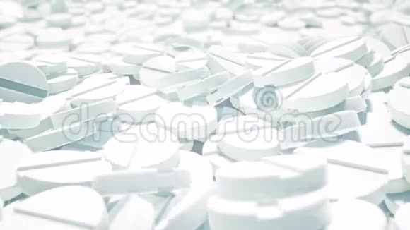 白色药物片堆三维动画视频的预览图