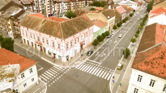 小城镇交通路口的时间推移从上看视频的预览图