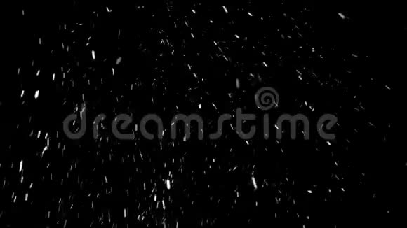 夜间在黑色背景下大片雪花在风中飞舞视频的预览图
