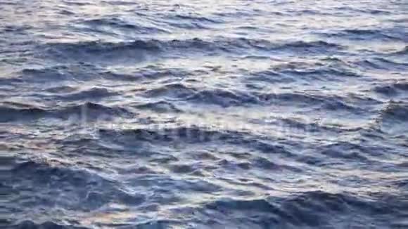 蓝海浪面海洋背景库存美丽的海洋或海水荡漾自然之美视频的预览图