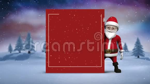 可爱的圣诞老人动画显示圣诞节信息的复制空间视频的预览图