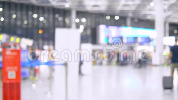 抽象模糊的背景机场休息室乘客视频的预览图