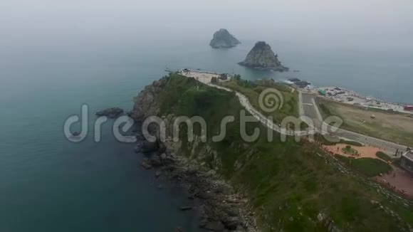 大韩民国釜山Oryukdo天行道鸟瞰图视频的预览图