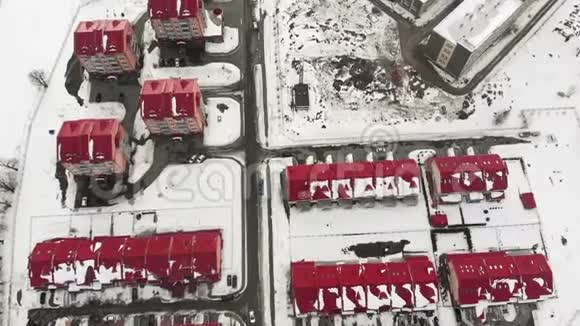 市政厅拍摄空中从上面看到城市视频的预览图