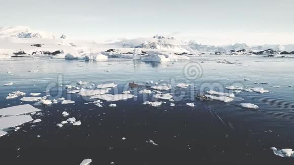 南极海洋的黄道带空中射击视频的预览图