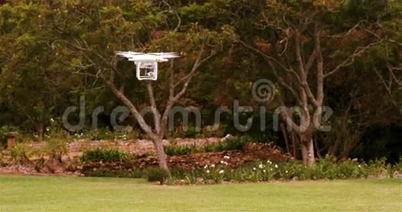 无人机在公园里飞行视频的预览图