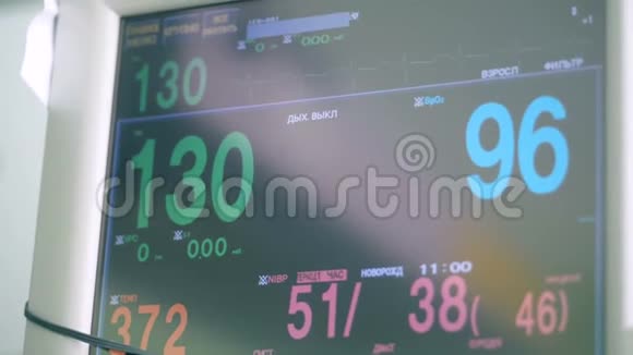 一家诊所的医疗监视器关门特殊监视器显示心率和脉搏视频的预览图
