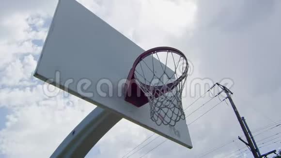 篮球篮圈从下面的慢速投篮视频的预览图