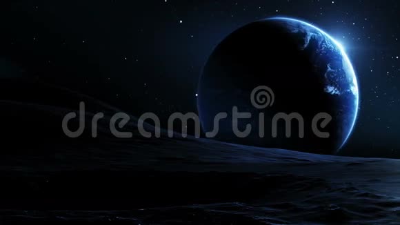 从月球到地球的景色美丽的日出高清1080视频的预览图