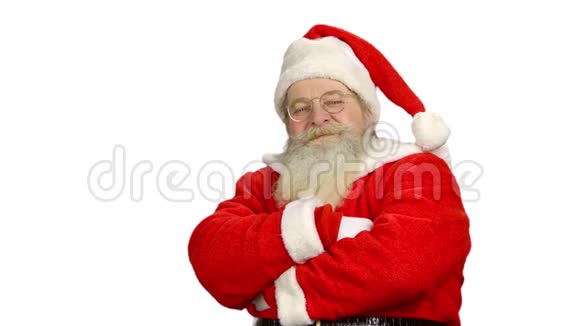 圣诞老人伸出大拇指孤立无援视频的预览图