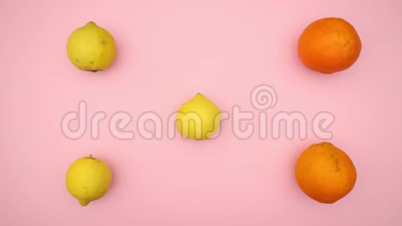 橘子和柠檬停止运动视频视频的预览图