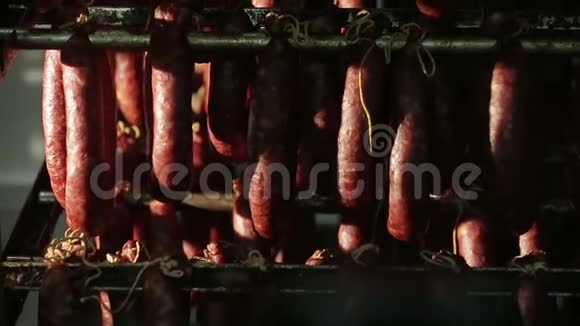 工厂冷藏室的香肠视频的预览图