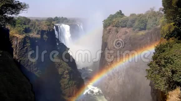 维多利亚瀑布和峡谷与彩虹视频的预览图