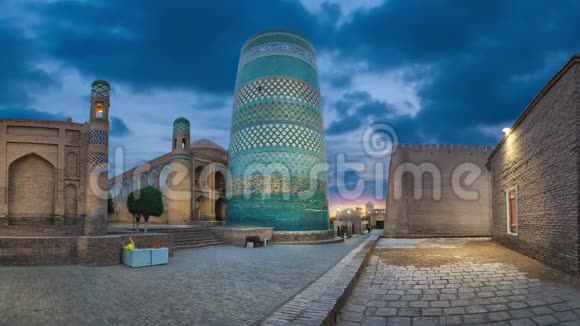 乌兹别克斯坦希瓦的卡尔塔小型宣礼塔视频的预览图