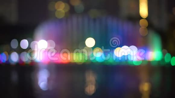 彩色音乐舞蹈喷泉的背景视频网站背景视频的预览图
