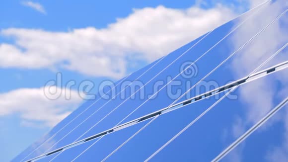 太阳电池组件位于白天的露天视频的预览图