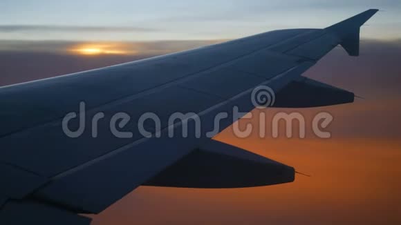 日出日落时飞行剪影翼视频的预览图