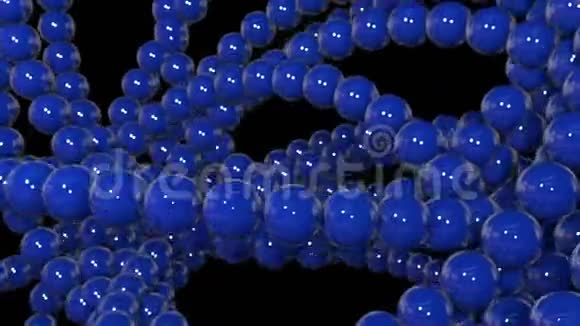 运动图形三维循环动画作为背景在4k与简单的球体和深度的场许多蓝球视频的预览图