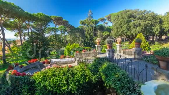 意大利美丽的阿尔巴诺拉扎利时代超垂镇的多利亚潘菲利公园视频的预览图