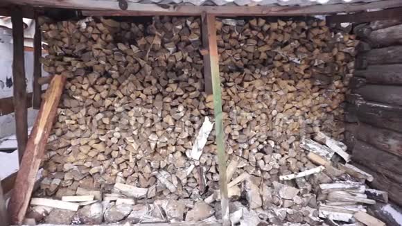 柴堆里的火木背景视频的预览图