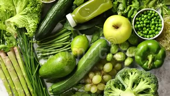 新鲜有机抗氧化剂的测定绿色水果和蔬菜视频的预览图