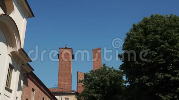 意大利帕维亚的大学宫殿和塔楼视频的预览图