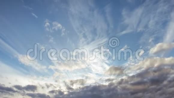 多云的天空日落4K时间视频的预览图