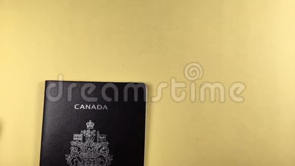 手拿加拿大护照放入境盖章视频的预览图