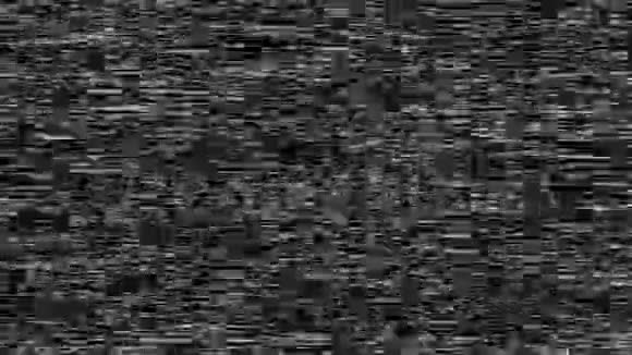 VHS电视噪音视频黑白真实模拟老式信号干扰不良静态噪音背景视频的预览图