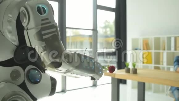 创新机器人为年轻女士提供早餐视频的预览图