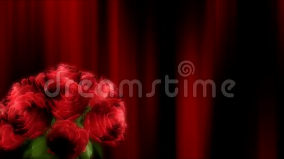 红色背景的玫瑰花束视频的预览图