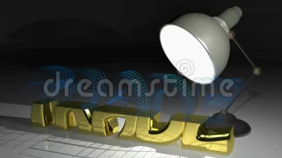 贸易写在台灯的灯光下3D渲染视频视频的预览图