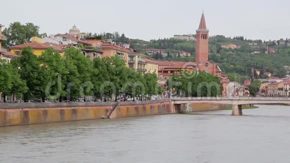 意大利维罗纳和阿迪格河景观视频的预览图