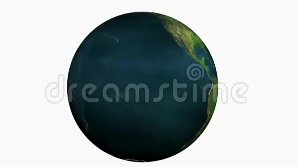 地球在白色背景下被孤立地旋转三维渲染视频视频的预览图