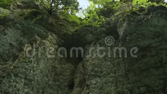 在佐治亚州库塔伊西的冈萨峡谷岩石和未触及的自然景观视频的预览图