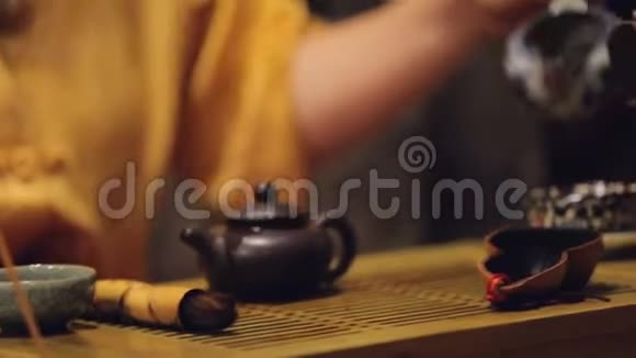 亚洲餐厅茶道展览中国文化仪式集视频的预览图