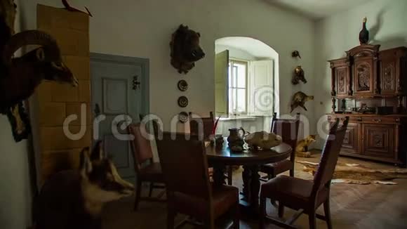 一间满是古董豪宅奖杯的房间视频的预览图