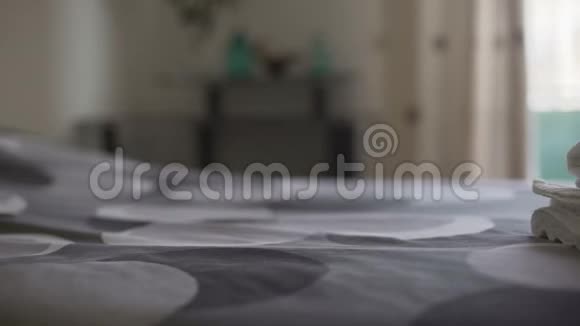 酒店套房配有带洗净毛巾的新鲜床单住宿服务质量好视频的预览图
