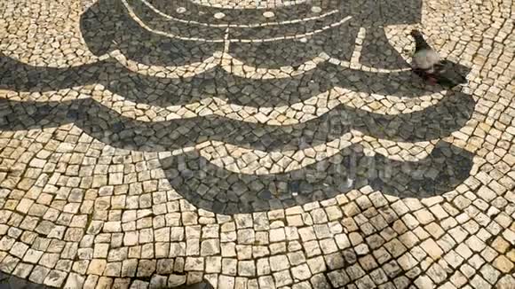 在典型的里斯本地板上的风景这座城市典型的装饰品视频的预览图
