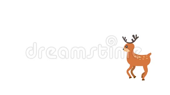 运行鹿行走动画与可选的卢马哑光包括阿尔法卢马马特视频的预览图