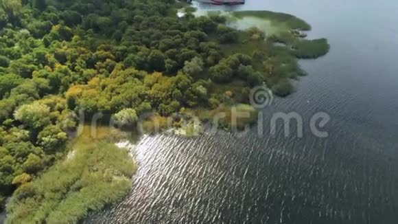 飞越爱尔兰的湖泊和森林典型的爱尔兰景观视频的预览图